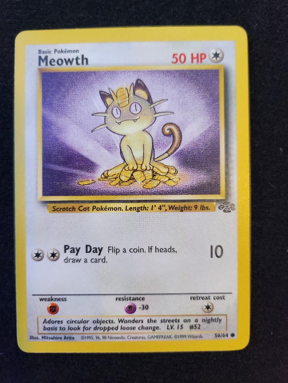 Meowth (56/64) - Original Pokémon Trading Card Game - Jungle (1999)